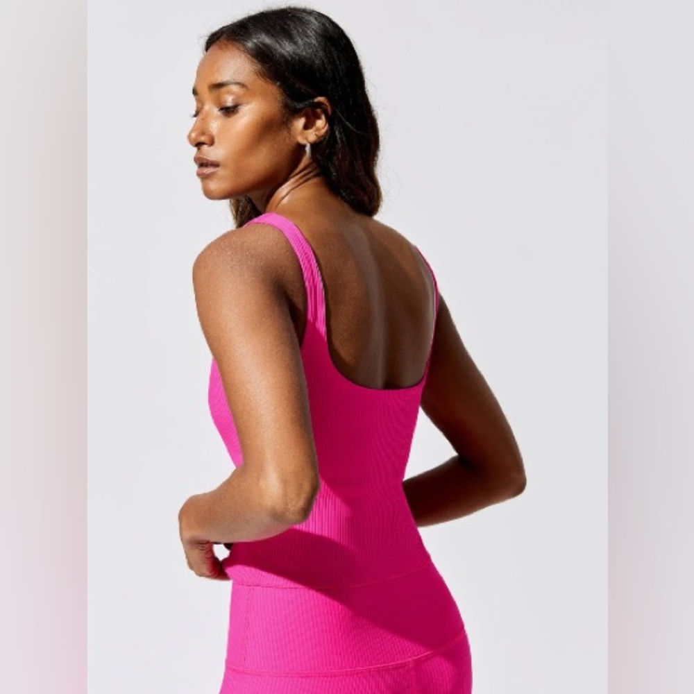 Carbon38 Pink Ribbed Tank Top - Picture 2 of 6
